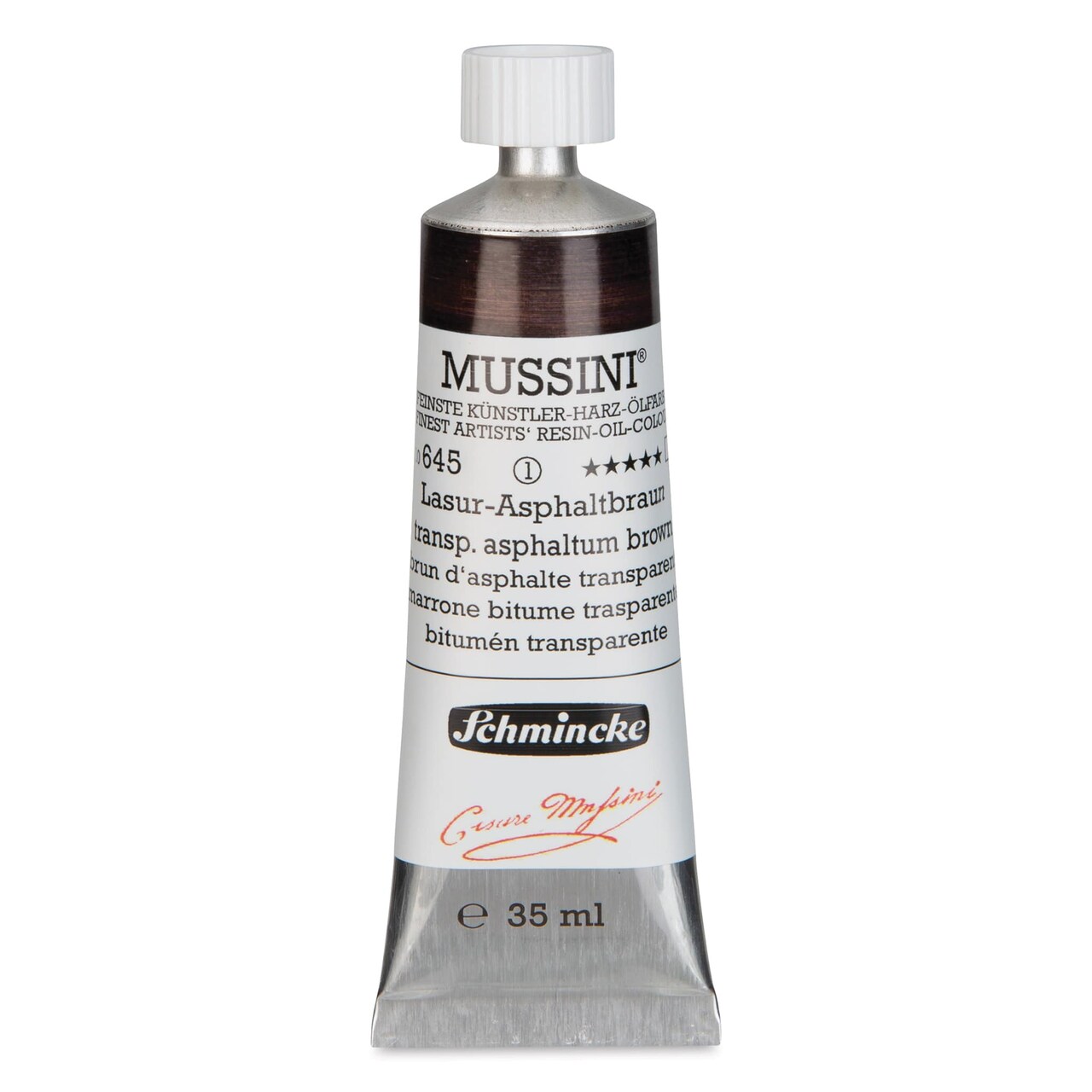 Schmincke Mussini Oil Color - Transparent, Asphaltum Brown, 35 ml tube